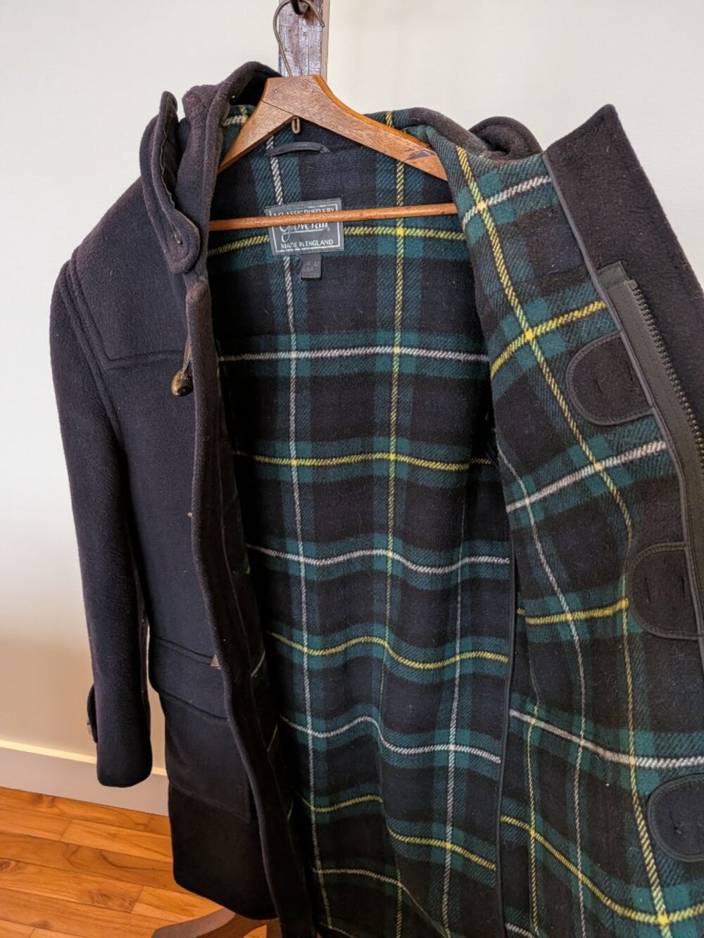 Dark Navy Gloverall wool duffle coat - Picture 3 of 5